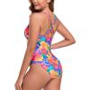Ocean Blues Women’s V-Neck One Piece Swimsuit Tummy Control One Piece Bathing Suit(Colorfull Floral)