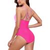 Ocean Blues Women’s V-Neck One Piece Swimsuit Tummy Control One Piece Bathing Suit(Pink & Hot Pink)