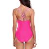 Ocean Blues Women’s V-Neck One Piece Swimsuit Tummy Control One Piece Bathing Suit(Pink & Hot Pink)