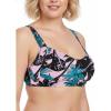 Ocean Blues Women’s Bandeau Bikini Top Padded Swimsuit Top with Adjustable Straps(Leaf Print)