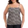 Ocean Blues Women’s Plus Size Bandeau Tankini Top Only Loose-Fitting Swimsuit(Leopard)