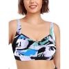 Ocean Blues Women’s Plus Size Bikini Top Twist Front Molded Bathing Suit Top(Floral Print)