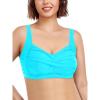 Ocean Blues Women’s Plus Size Bikini Top Twist Front Molded Bathing Suit Top(Sky Blue)