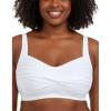 Ocean Blues Women’s Plus Size Bikini Top Twist Front Molded Bathing Suit Top(White)