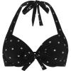 Ocean Blues Women’s Push Up Bikini Top Halter Swimsuit Top(Black Polka Dot)
