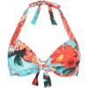 Ocean Blues Women’s Push Up Bikini Top Halter Swimsuit Top(Blue Floral)