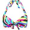 Ocean Blues Women’s Push Up Bikini Top Halter Swimsuit Top(Neon Striped)