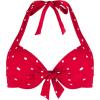 Ocean Blues Women’s Push Up Bikini Top Halter Swimsuit Top(Red Polka Dot)
