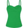 Ocean Blues Women’s Strapless Bandeau Swimsuit Top Ruched Tummy Control Tankini Top Only(Emerald Green)