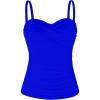 Ocean Blues Women’s Strapless Bandeau Swimsuit Top Ruched Tummy Control Tankini Top Only(Royal Blue)