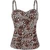 Ocean Blues Women’s Strapless Bandeau Swimsuit Top Ruched Tummy Control Tankini Top Only(Savanna)