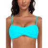 Ocean Blues Women’s Strapless Bikini Top Bandeau Swimsuit Off Shoulders Bikini Top Wire-Free Bathing Suit Top(Sky Blue)