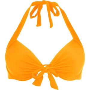 Ocean Blues Women’s Push Up Bikini Top Halter Swimsuit Top(Neon Orange)