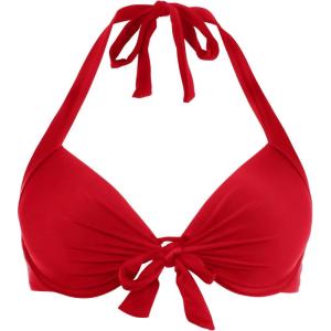Ocean Blues Women’s Push Up Bikini Top Halter Swimsuit Top(Red)