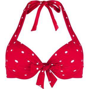 Ocean Blues Women’s Push Up Bikini Top Halter Swimsuit Top(Red Polka Dot)