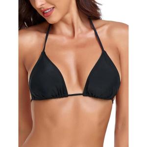 Ocean Blues Women’s Triangle Bikini Top(Black -Us)