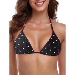 Ocean Blues Women’s Triangle Bikini Top(White & Black Dot)