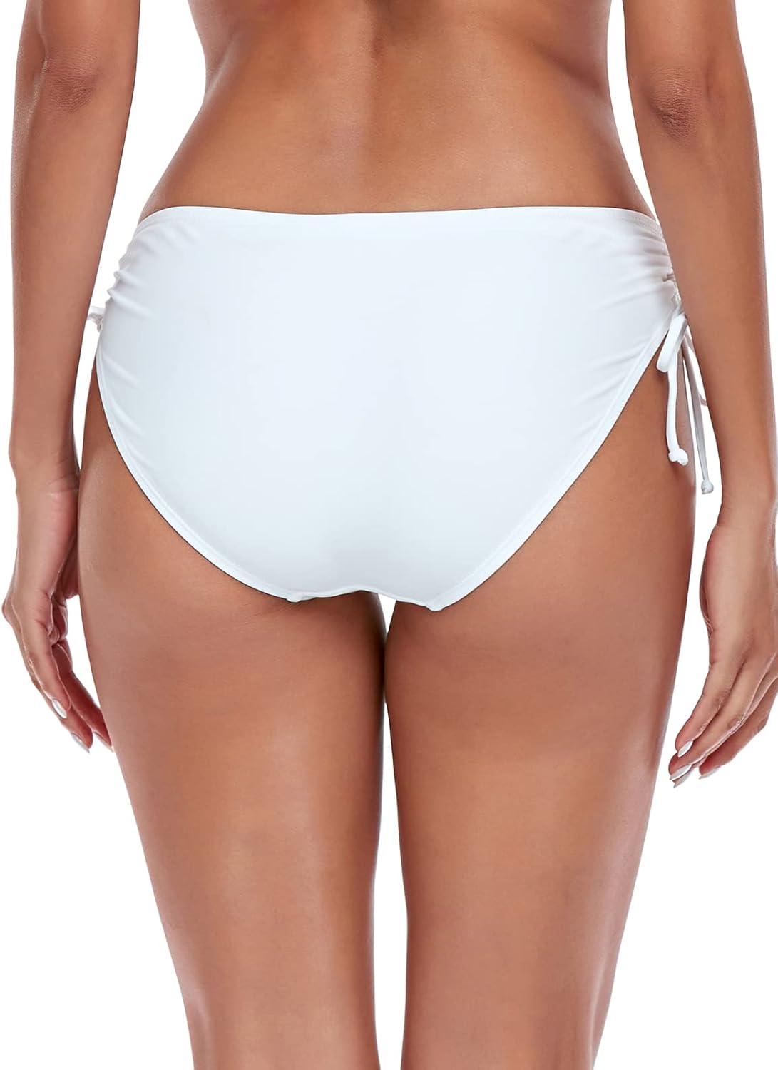 image:imageOcean Blues Womens Full Coverage Swim Bottom Tie Sides Bikini BottomWhite