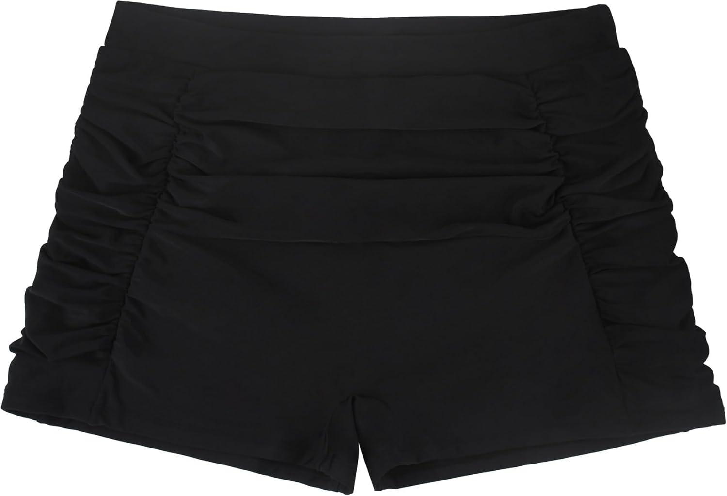image:imageOcean Blues Womens Plus Size 3 High Waisted Board Shorts Tummy Control Swim Bottom Boyleg Tankini BottomBlack