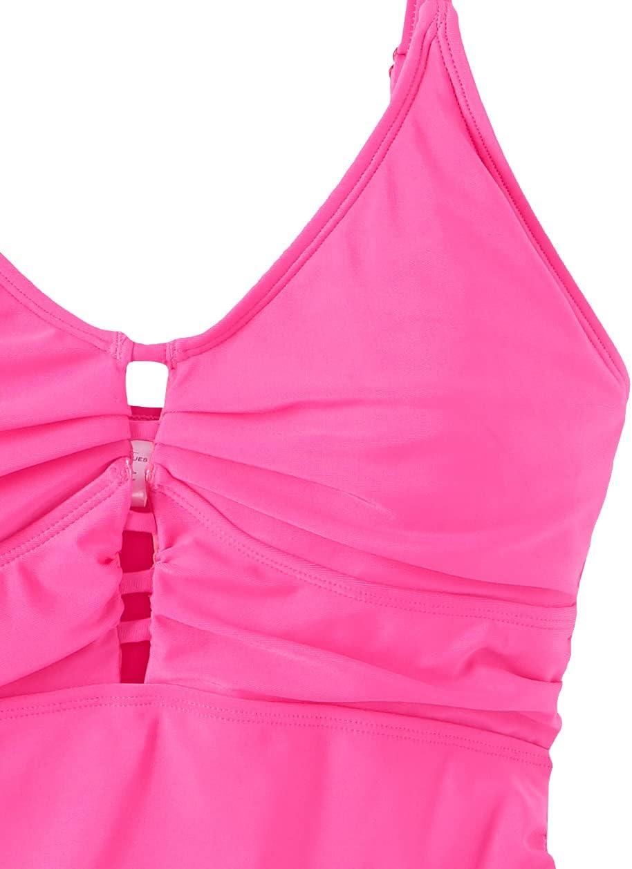 image:imageOcean Blues Womens Retro Tankini Swimsuit Shirring Tummy Control Tankini Top OnlyRose Red