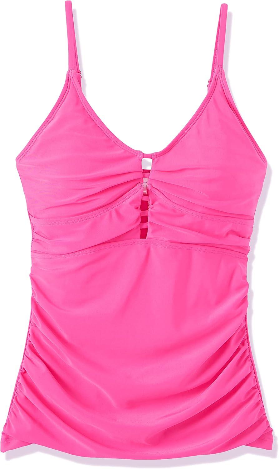 image:imageOcean Blues Womens Retro Tankini Swimsuit Shirring Tummy Control Tankini Top OnlyRose Red