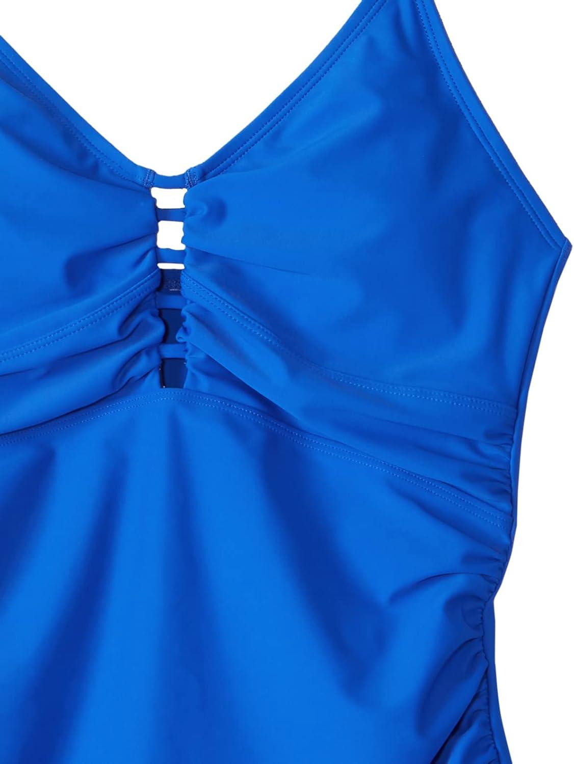 image:imageOcean Blues Womens Retro Tankini Swimsuit Shirring Tummy Control Tankini Top OnlyRoyal Blue