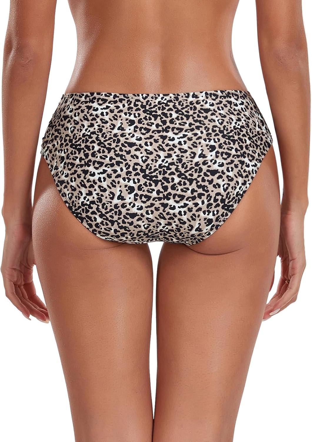 image:imageOcean Blues Womens Ruched Sides Bikini Bottom Medium Coverage Bikini BottomLeopard