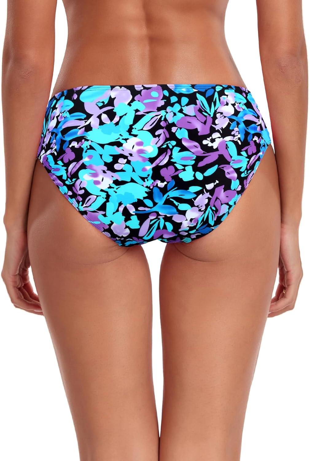 image:imageOcean Blues Womens Ruched Sides Bikini Bottom Medium Coverage Bikini BottomMulti Floral