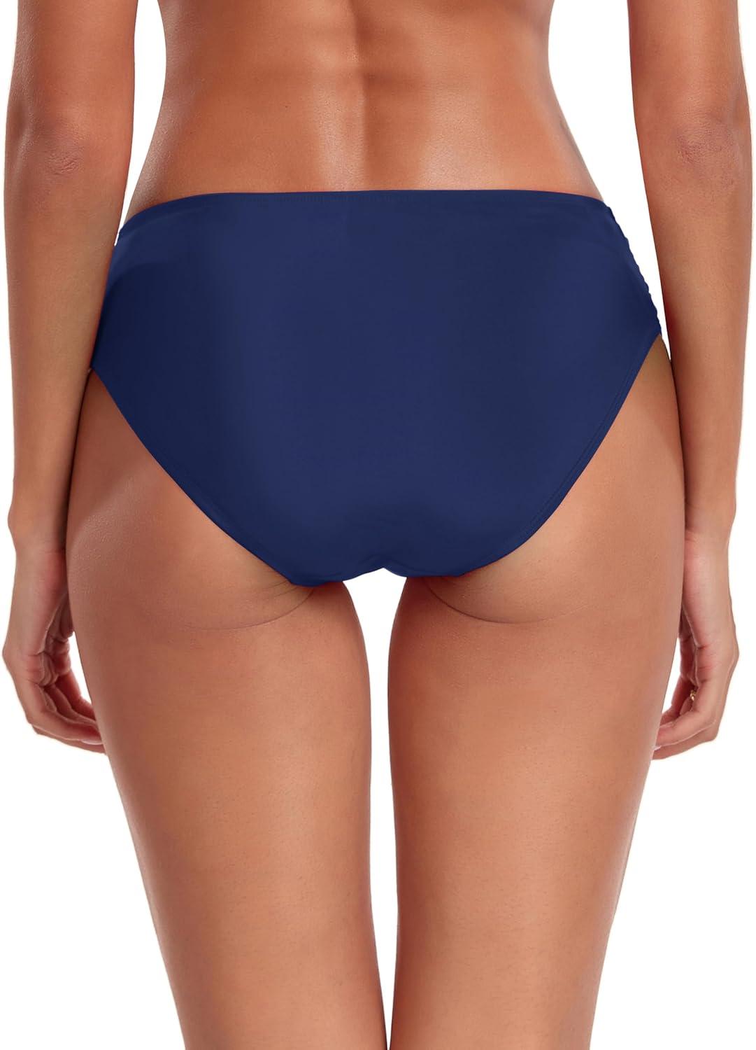 image:imageOcean Blues Womens Ruched Sides Bikini Bottom Medium Coverage Bikini BottomNavy
