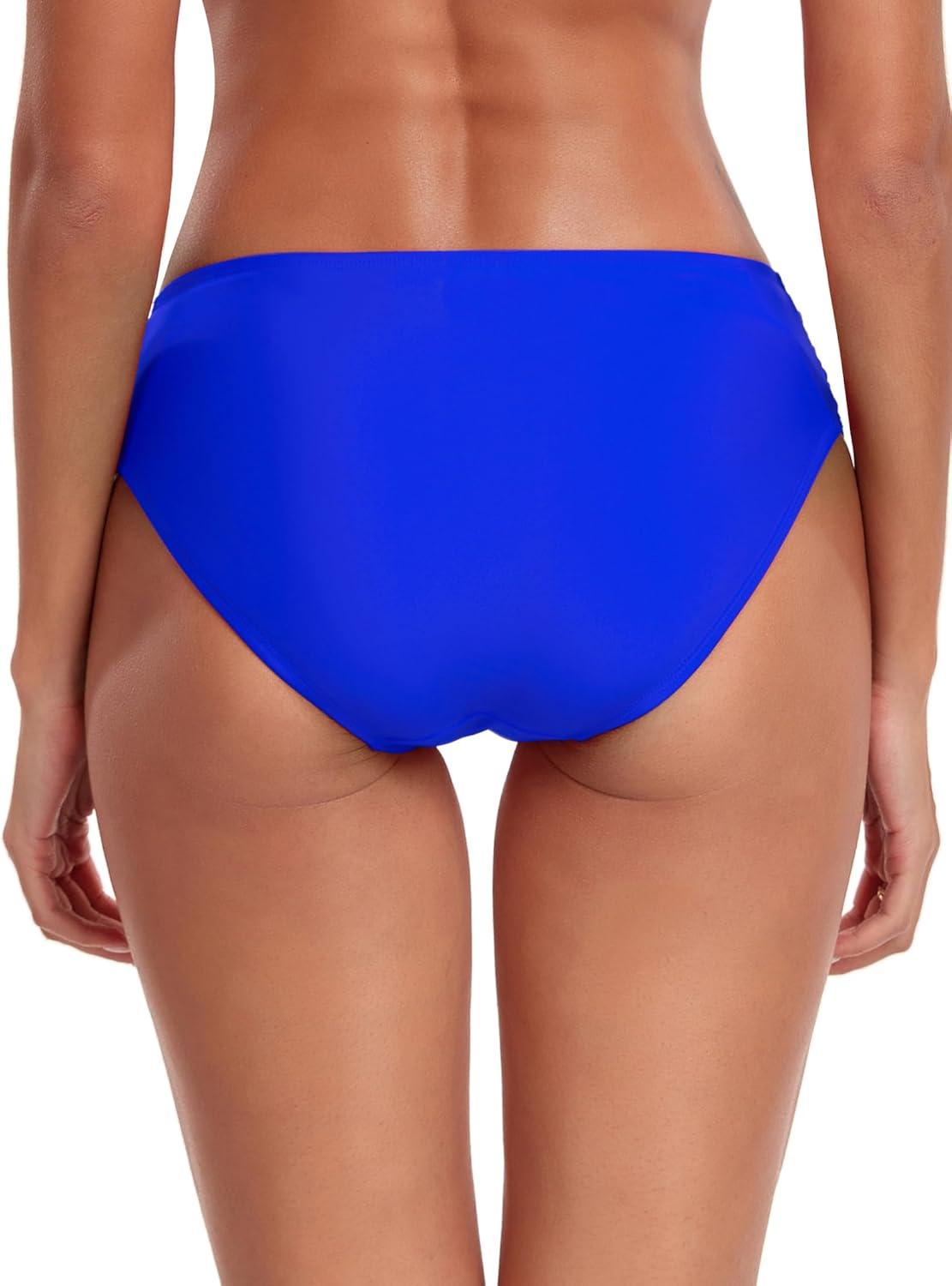 image:imageOcean Blues Womens Ruched Sides Bikini Bottom Medium Coverage Bikini BottomRoyal Blue