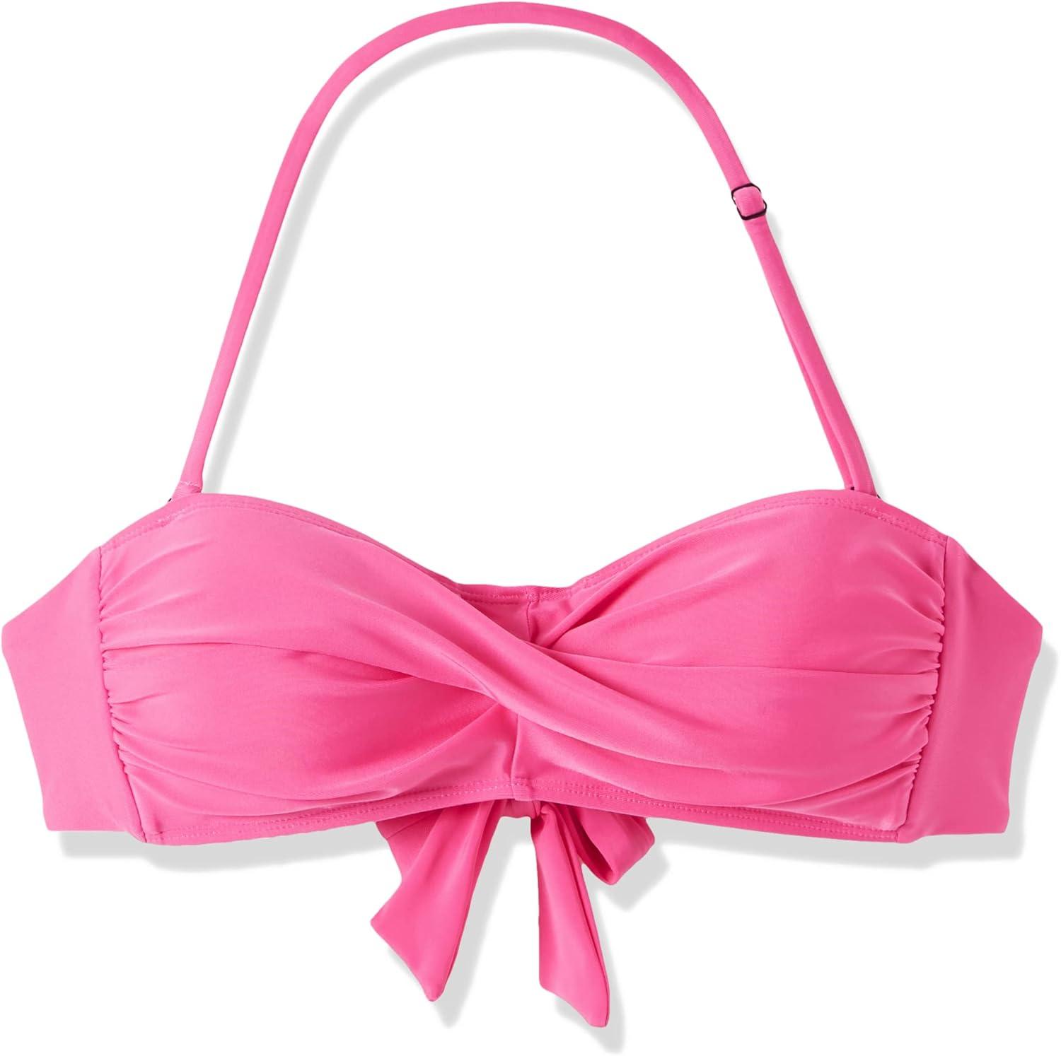 image:imageOcean Blues Womens Strapless Swimsuits for Women Bandeau Bikini Top Tie Back Halter Bathing Suit TopHot Pink
