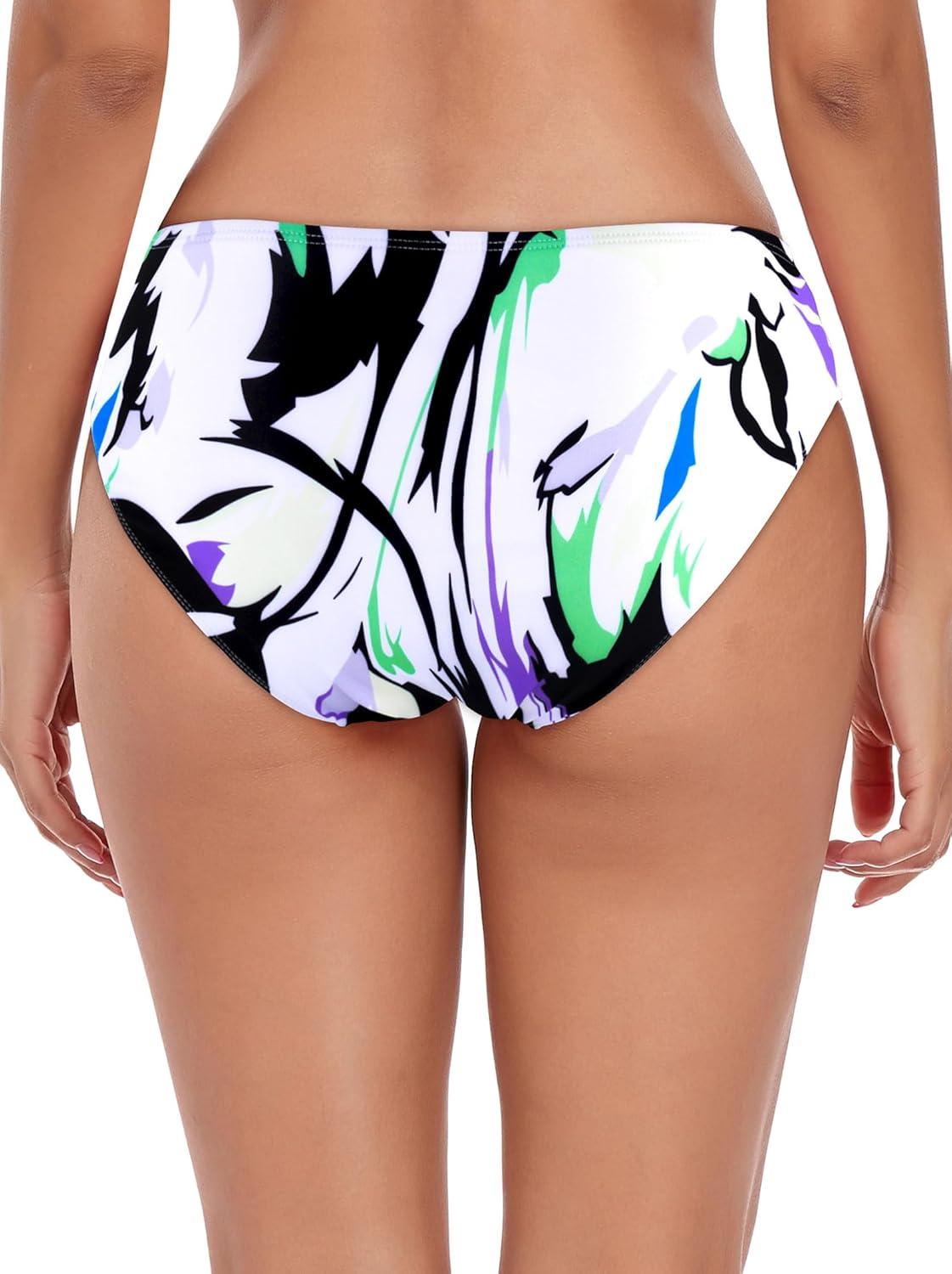 image:imageOcean Blues Womens Strappy Bikini Bottom Full Coverage Swim BriefsFloral