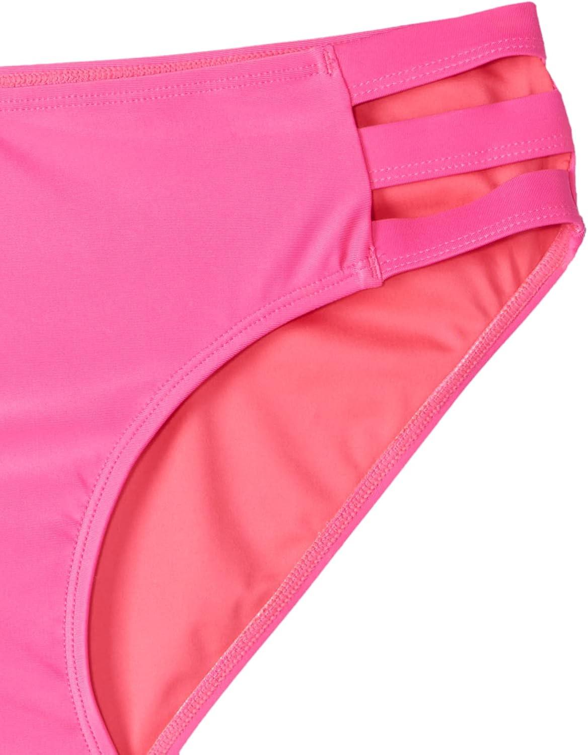 image:imageOcean Blues Womens Strappy Bikini Bottom Full Coverage Swim BriefsHot Pink