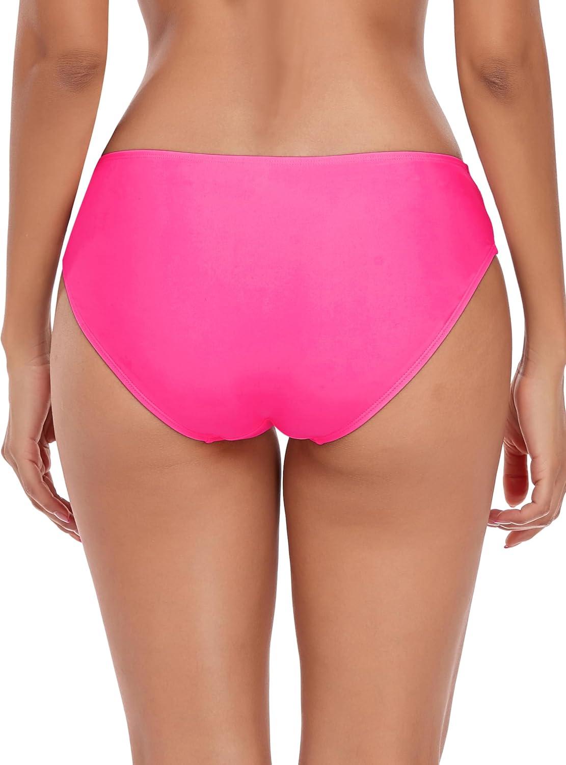 image:imageOcean Blues Womens Strappy Bikini Bottom Full Coverage Swim BriefsHot Pink