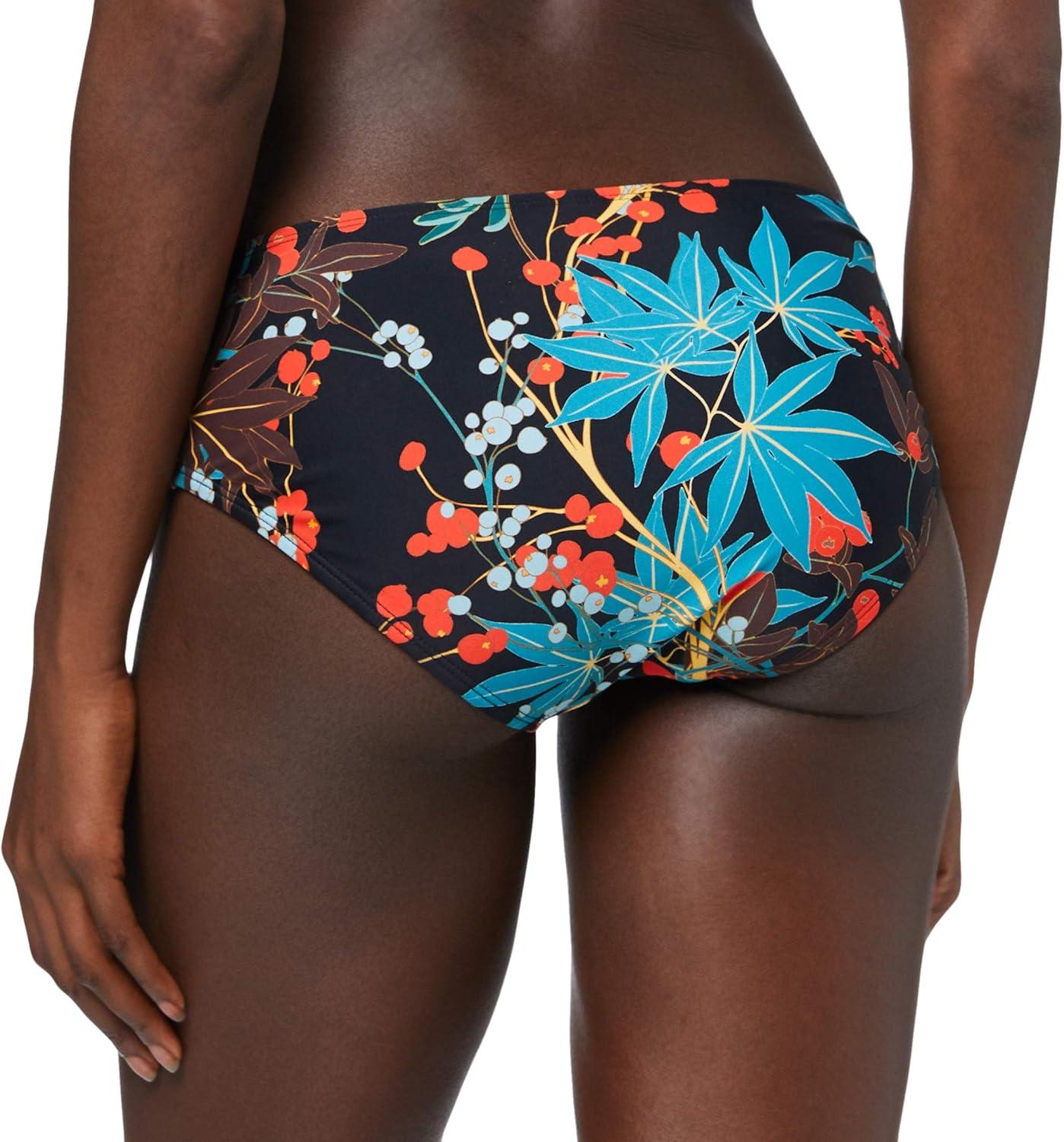 image:imageOcean Blues Womens Strappy Bikini Bottom Full Coverage Swim BriefsLeaf Pattern
