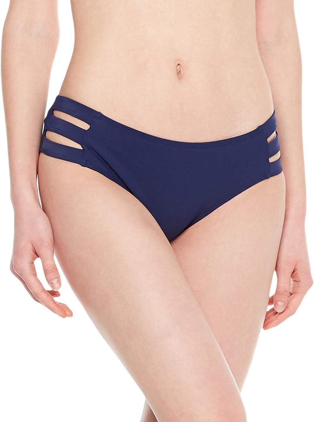 image:imageOcean Blues Womens Strappy Bikini Bottom Full Coverage Swim BriefsNavy Blue