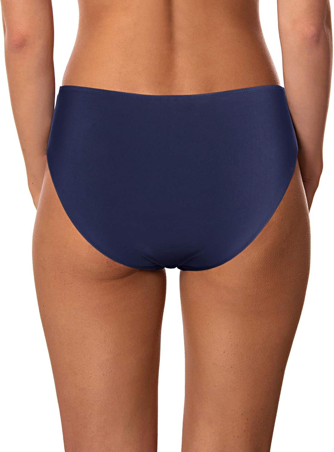 image:imageOcean Blues Womens Strappy Bikini Bottom Full Coverage Swim BriefsNavy Blue