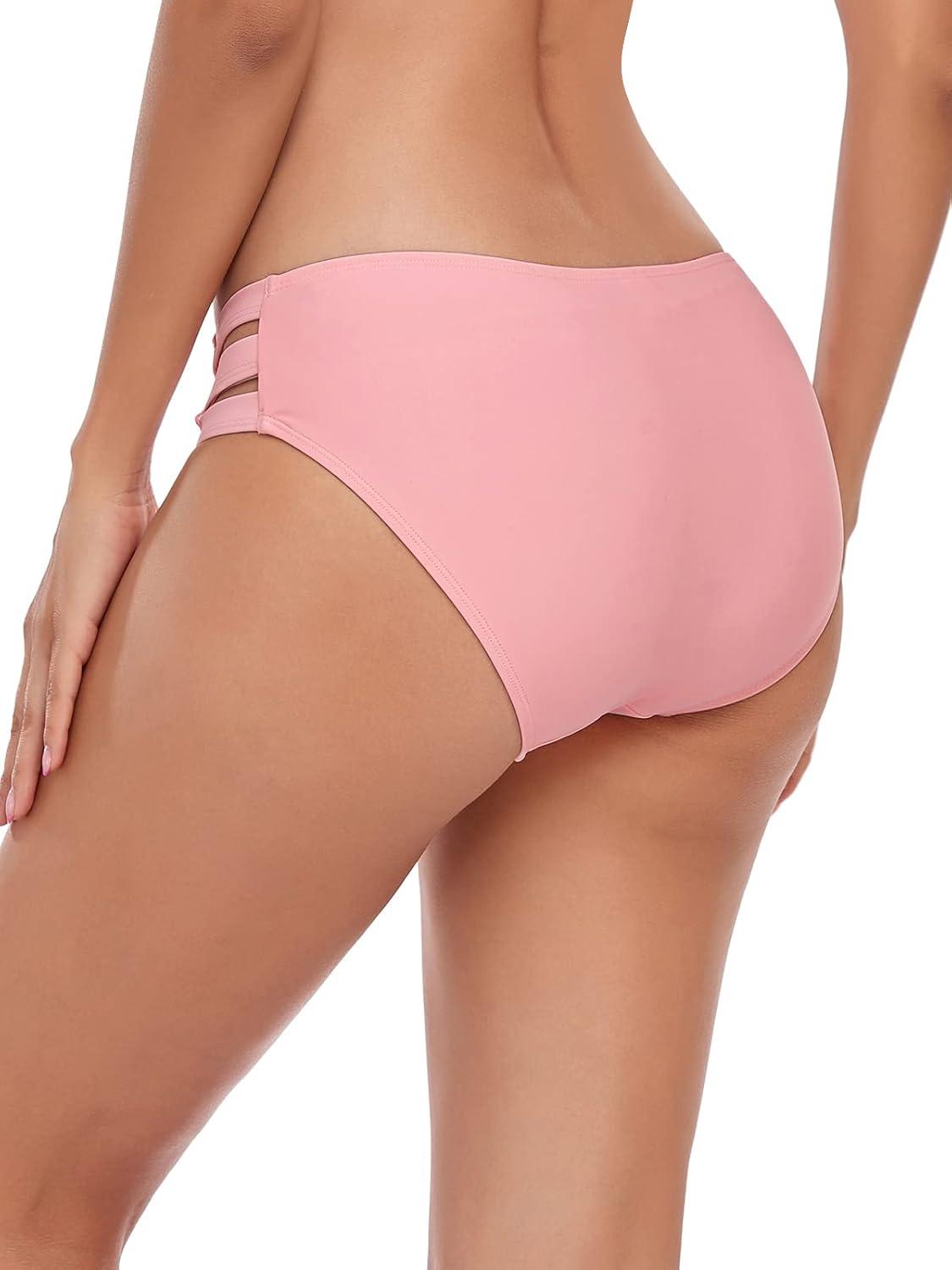 image:imageOcean Blues Womens Strappy Bikini Bottom Full Coverage Swim BriefsPink