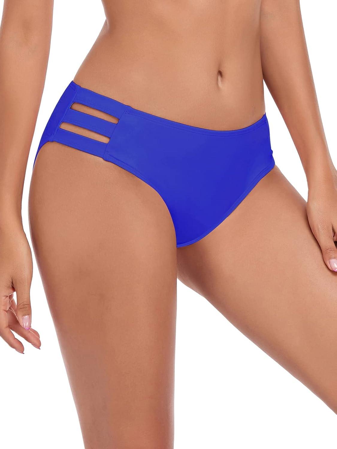 image:imageOcean Blues Womens Strappy Bikini Bottom Full Coverage Swim BriefsRoyal Blue