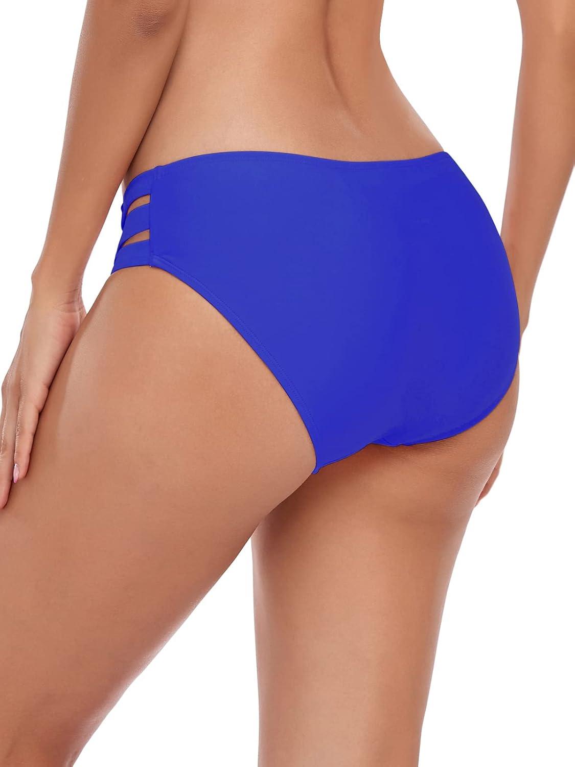 image:imageOcean Blues Womens Strappy Bikini Bottom Full Coverage Swim BriefsRoyal Blue