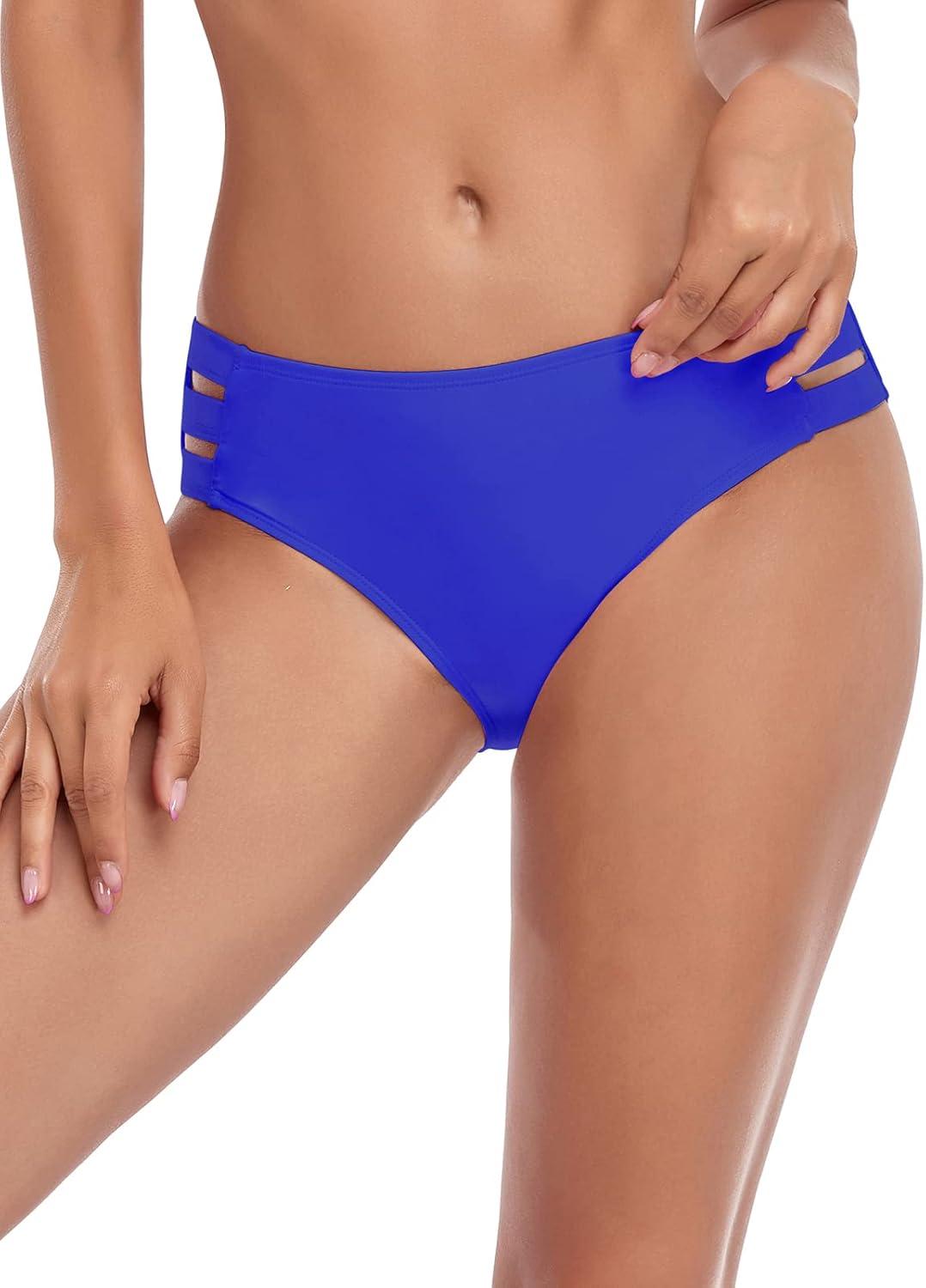 image:imageOcean Blues Womens Strappy Bikini Bottom Full Coverage Swim BriefsRoyal Blue