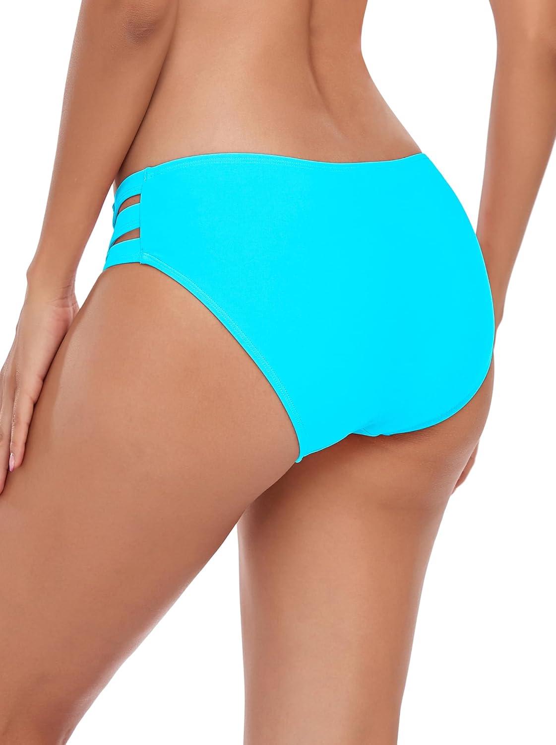 image:imageOcean Blues Womens Strappy Bikini Bottom Full Coverage Swim BriefsSky Blue