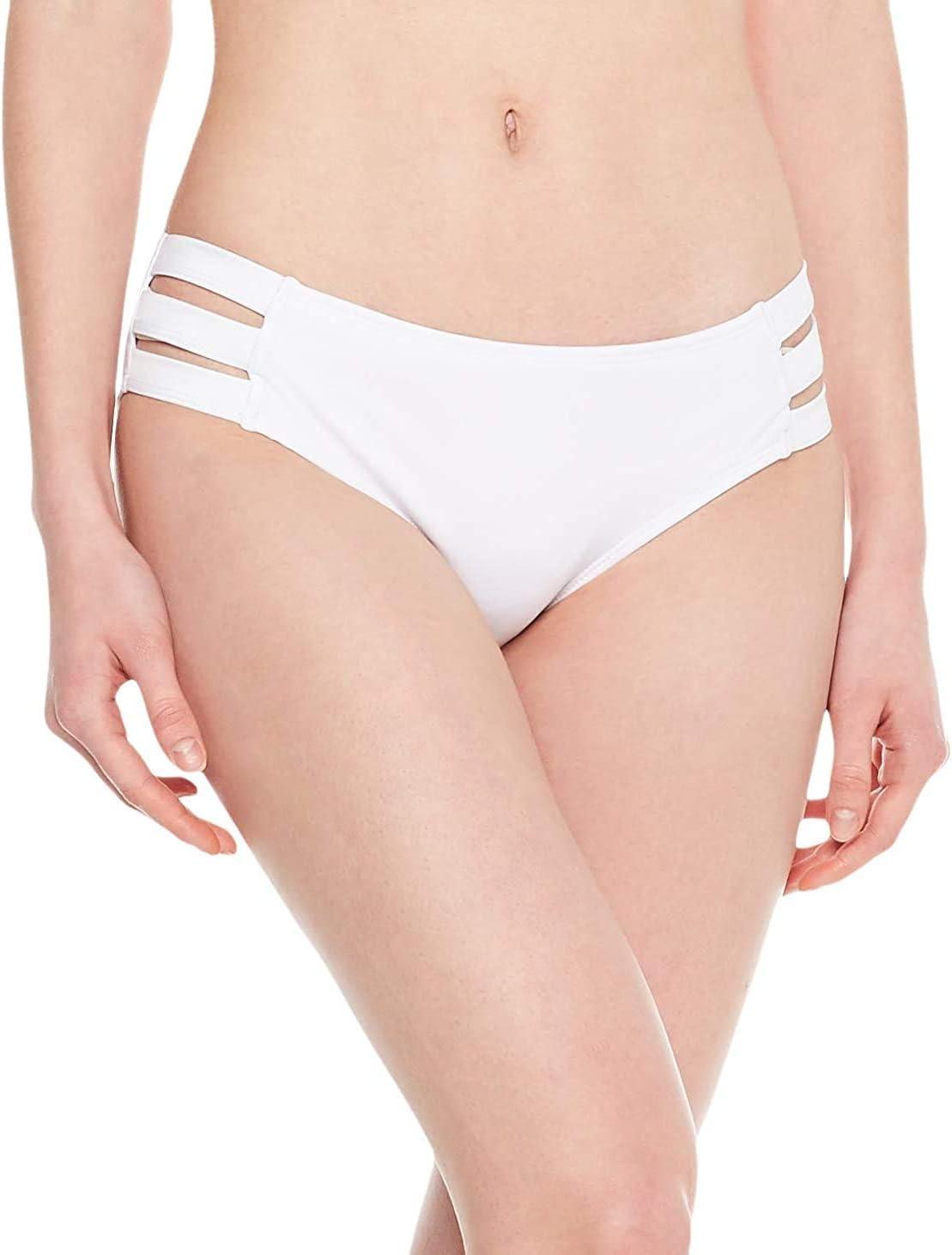 image:imageOcean Blues Womens Strappy Bikini Bottom Full Coverage Swim BriefsWhite
