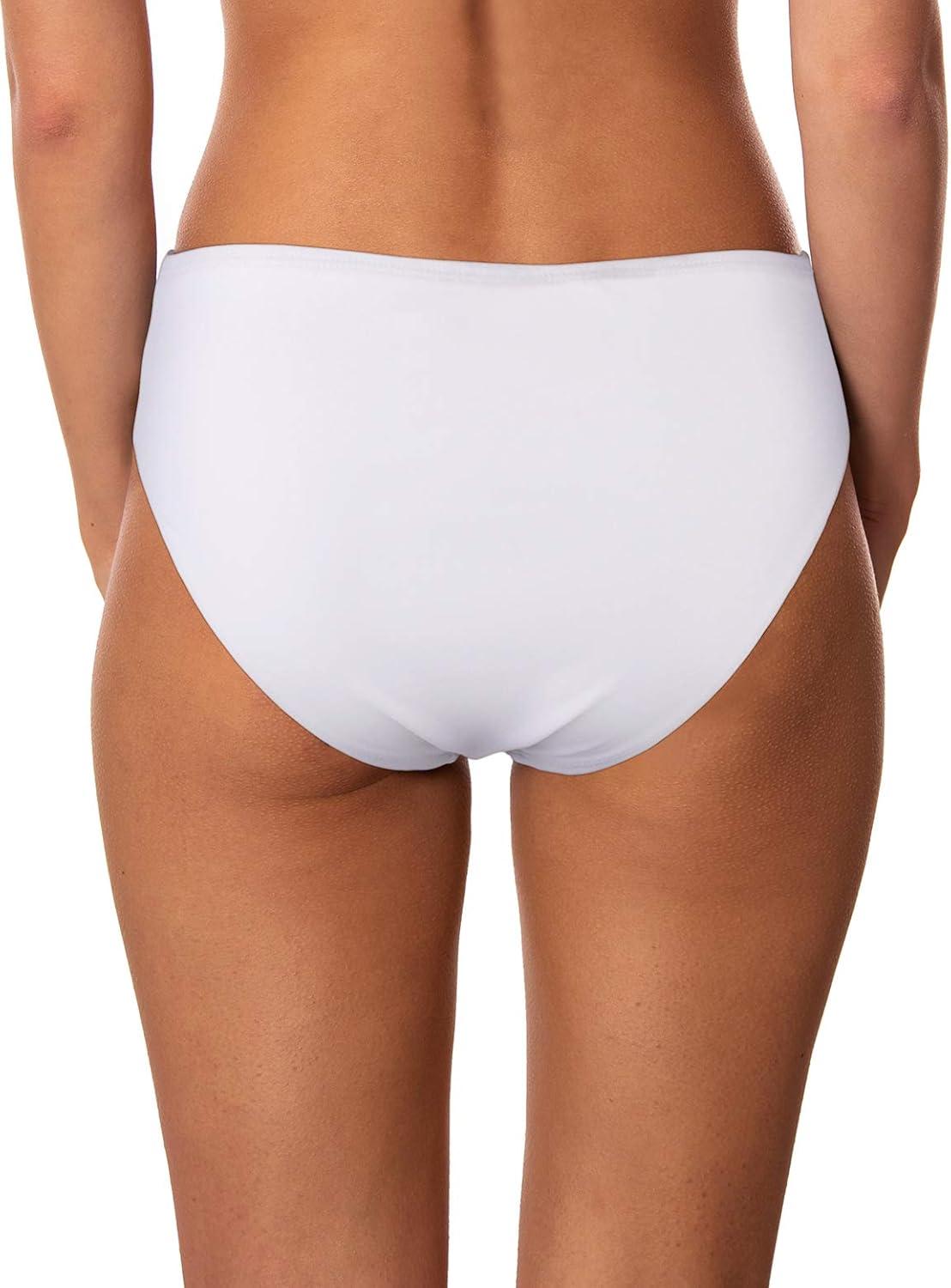 image:imageOcean Blues Womens Strappy Bikini Bottom Full Coverage Swim BriefsWhite