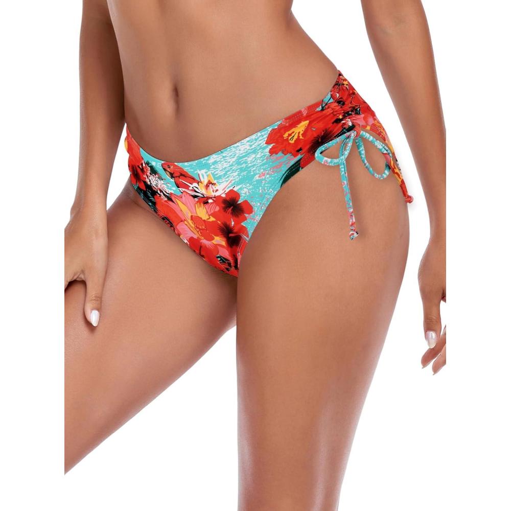 image:imageOcean Blues Womens Full Coverage Swim Bottom Tie Sides Bikini BottomBlue Floral