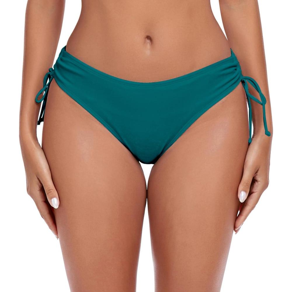 image:imageOcean Blues Womens Full Coverage Swim Bottom Tie Sides Bikini BottomDark Green