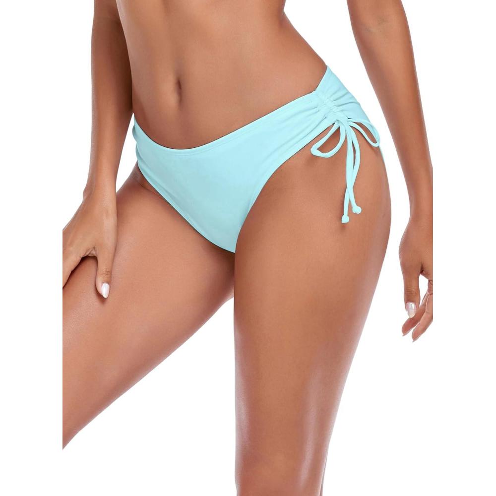 image:imageOcean Blues Womens Full Coverage Swim Bottom Tie Sides Bikini BottomEggshell Blue
