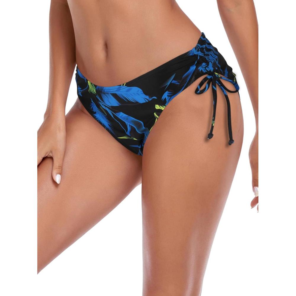 image:imageOcean Blues Womens Full Coverage Swim Bottom Tie Sides Bikini BottomFeather Print