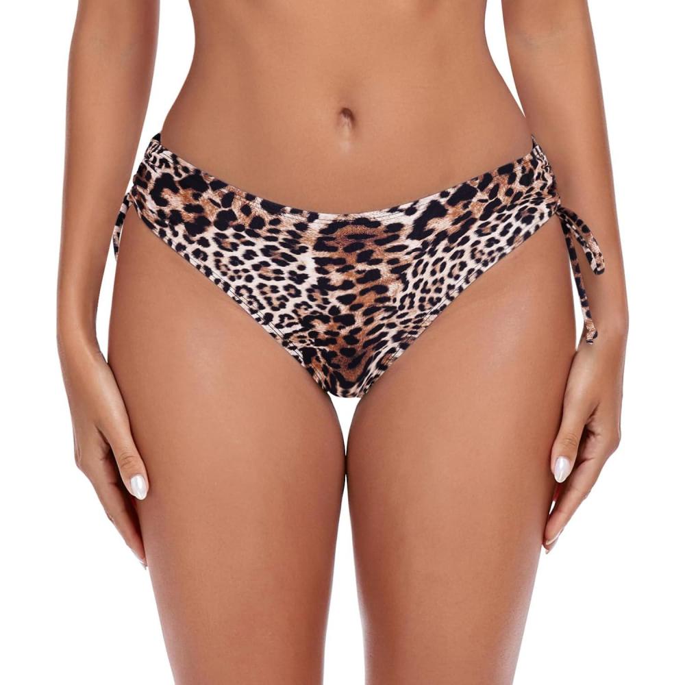 image:imageOcean Blues Womens Full Coverage Swim Bottom Tie Sides Bikini BottomLeopardb