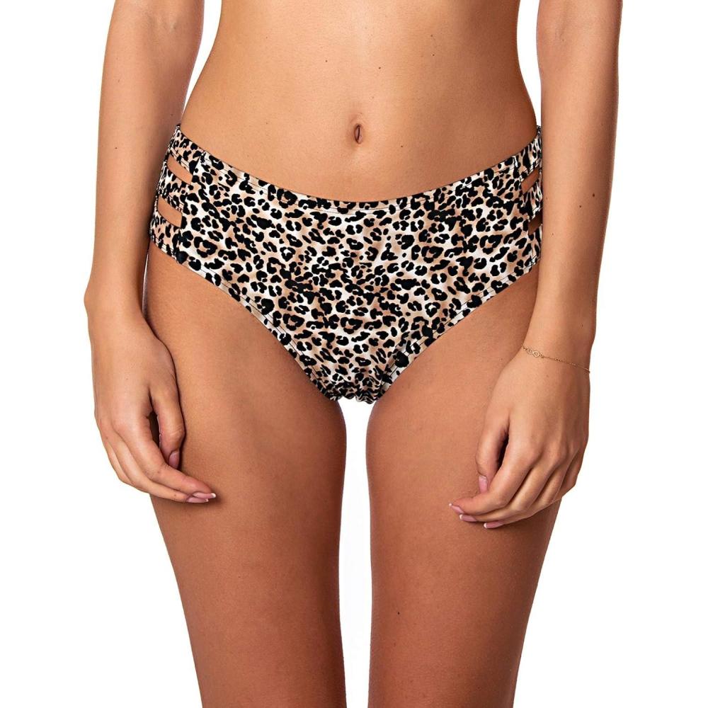 image:imageOcean Blues Womens Strappy Bikini Bottom Full Coverage Swim BriefsLeopard